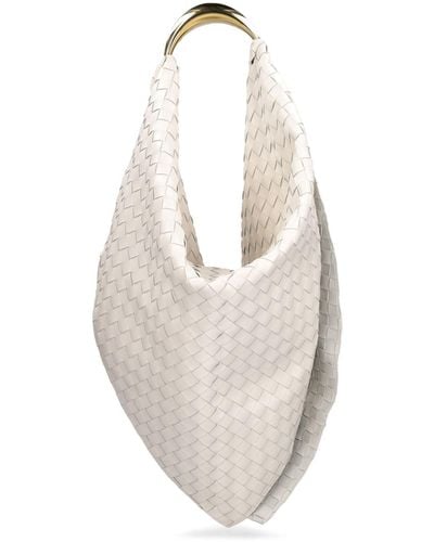Bottega Veneta Foulard Leather Shoulder Bag - White