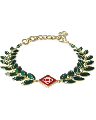 Casablancabrand Laurel Leaf Chain Bracelet - Green