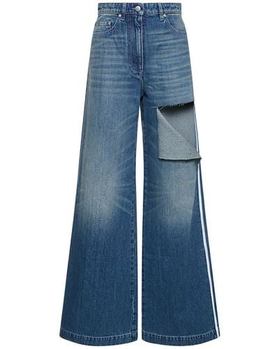 Peter Do Jeans larghi in di cotone con cutout - Blu