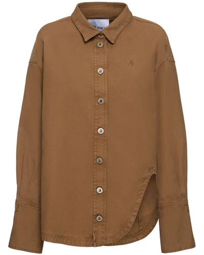The Attico Shirt Denim Jacket - Brown