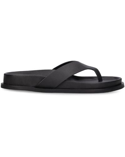 St. Agni 30Mm Leather Thong Flat Sandals - Black