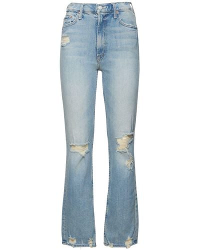 Mother The Rider High Rise Cotton Blend Jeans - Blue