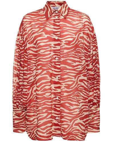 The Attico Printed Mousseline Oversized Shirt - Red