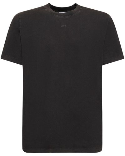Off-White c/o Virgil Abloh T-Shirt aus Baumwoll-Jersey mit Print - Schwarz