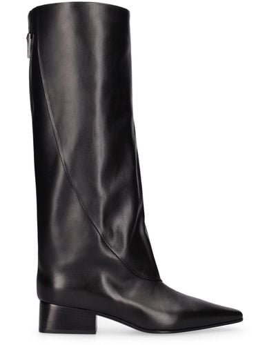 The Attico 45Mm Ibiza Leather Tall Boots - Black