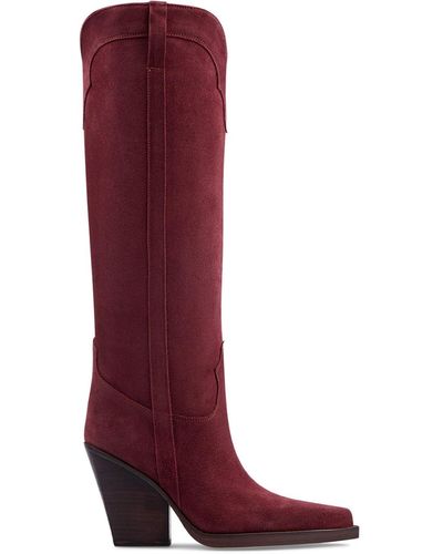 Paris Texas 100Mm El Dorado Suede Tall Boots - Red