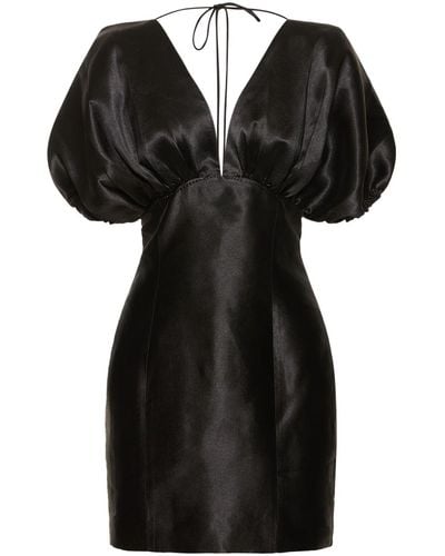 ROTATE BIRGER CHRISTENSEN Embellished Puff Sleeve Mini Dress - Black