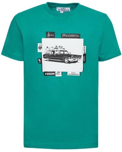 A.P.C. X Jw Anderson Cotton T-Shirt - Green