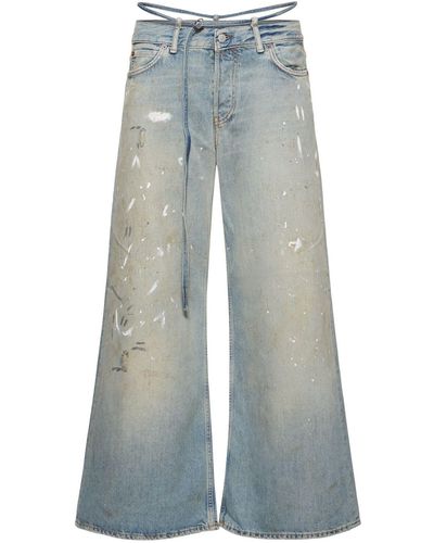 Acne Studios Jean taille basse en denim & ceinture 2004 - Bleu