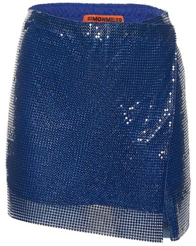 Simon Miller Vela Mesh Mini Skirt - Blue