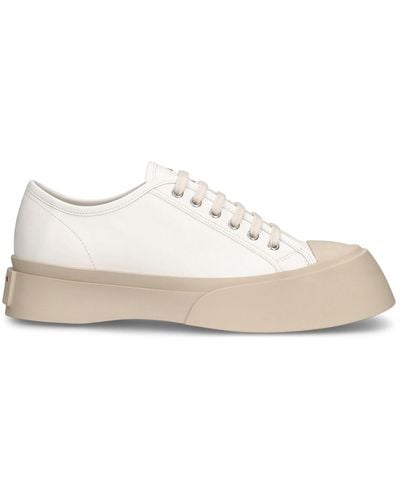 Marni Pablo Leather Low Top Trainers - Natural