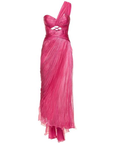 Maria Lucia Hohan Amelia Mousseline Silk Cutout Long Dress - Pink