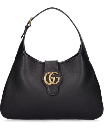 Gucci Aphrodite Leather Hobo Bag - Black