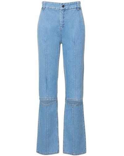 Et Ochs Cotton Denim Mid Rise Straight Jeans - Blue