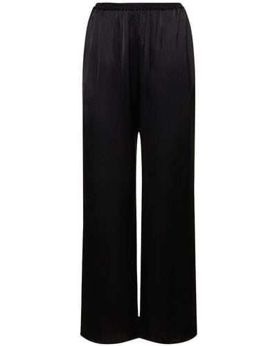 Matteau Relaxed Viscose Satin Trousers - Black