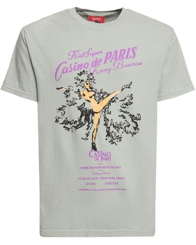 Kidsuper T-shirt Aus Baumwolle "casino De Paris" - Grau