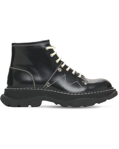 Alexander McQueen Botines De Piel Con Tachuelas 40mm - Negro