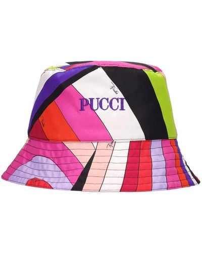 Emilio Pucci Reversible Silk Bucket Hat - Pink