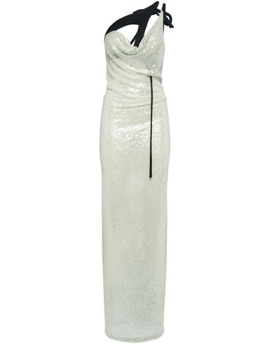OTTOLINGER One Shoulder Sequined Maxi Dress - White