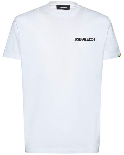 DSquared² T-shirt Aus Baumwolljersey Mit Logo - Weiß