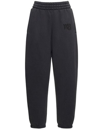 Alexander Wang Pantaloni in felpa di cotone - Blu