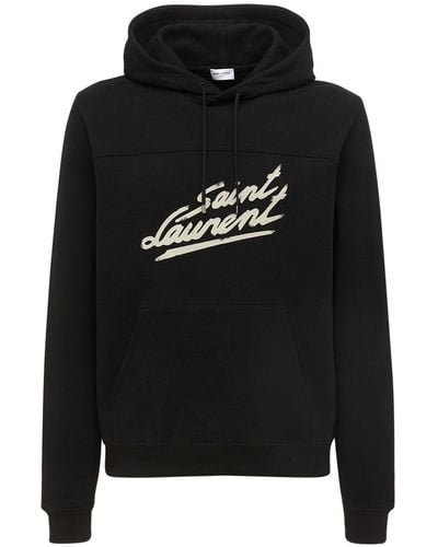 Saint Laurent Sweat-shirt a capuche '50s Signature en coton - Noir