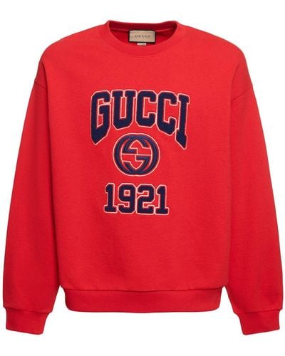 Gucci Sudadera de algodón - Rojo