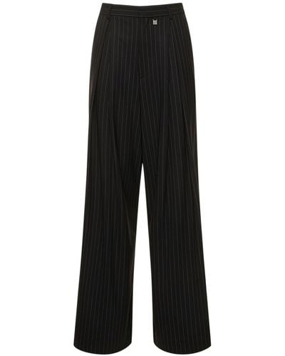 GIUSEPPE DI MORABITO Pantalones anchos de lana stretch - Negro
