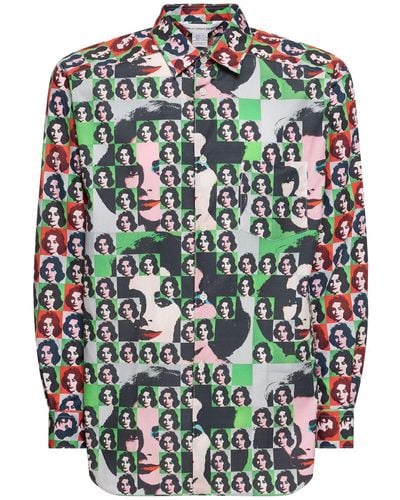 Comme des Garçons Camicia andy warhol in popeline di cotone - Verde