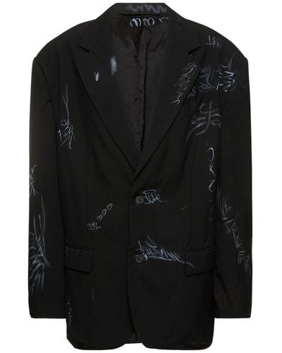 Balenciaga Barathea Tailored Wool Blazer - Black