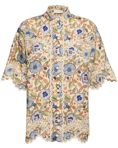 Zimmermann Camisa de algodón bordada - Multicolor