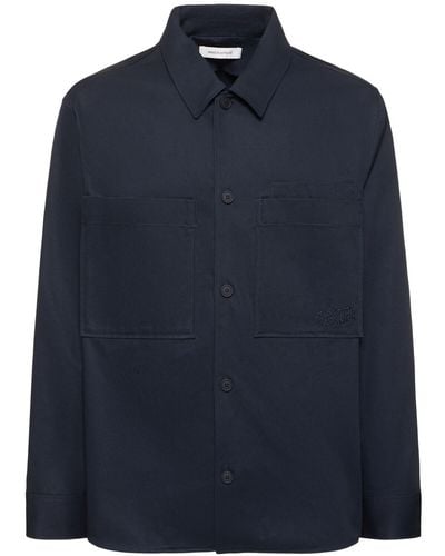 Maison Kitsuné Bequemes Baumwoll-overshirt - Blau