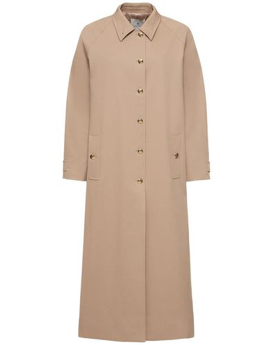 Anine Bing Randy Cotton Blend Maxi Trench - Natural