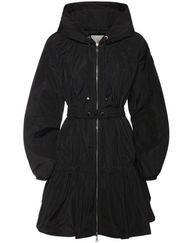 Moncler Bernieres Nylon Long Parka Jacket - Black