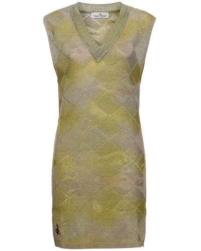 Vivienne Westwood Pearl Sleeveless Knit Hemp Midi Dress - Green