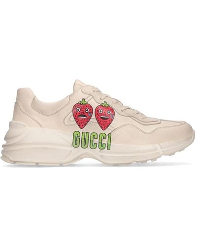Gucci Rhyton Leather Trainers - Pink