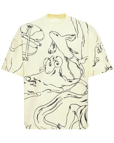 Jil Sander Astrology Print Cotton Jersey T-shirt - Natural