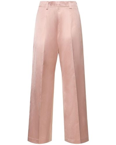 Forte Forte Pantalon taille haute à chevrons chic - Rose