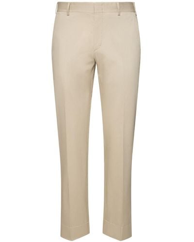 Brioni Pienza Cotton Gabardine Trousers - Natural
