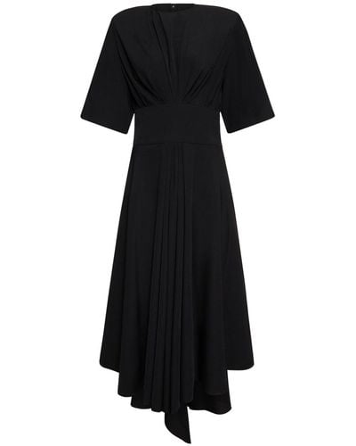 Alexandre Vauthier Shiny Jersey Midi Dress - Black