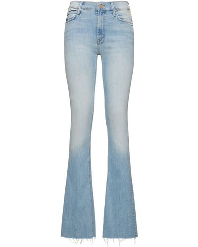 Mother The Runaway Fray Stretch Denim Jeans - Blue