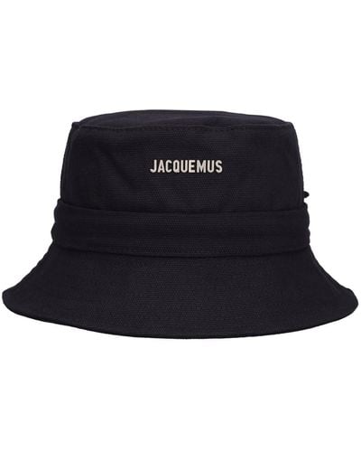 Jacquemus Le Bob Gadjo Brand-plaque Cotton Bucket Hat - Black