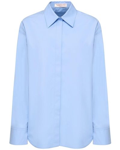 Valentino Chemise en popeline de coton - Bleu