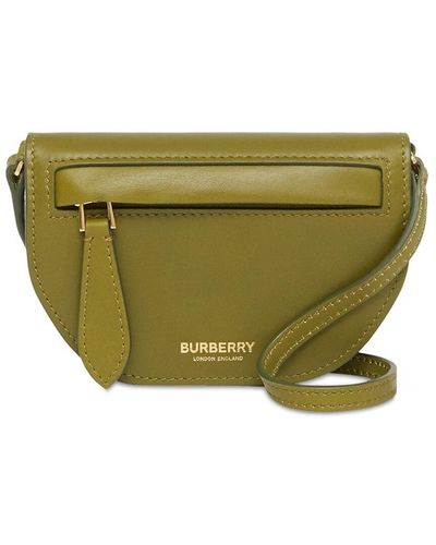 Burberry Micro Olympia Leather Shoulder Bag - Green