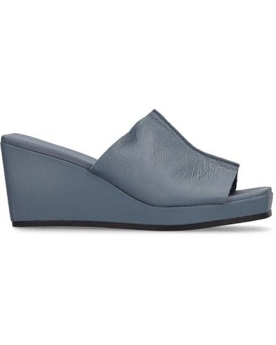 St. Agni 80Mm Maria Leather Wedges - Gray