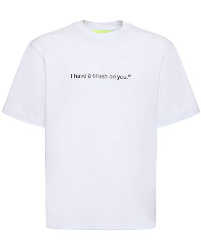 MSGM T-shirt Aus Baumwolle " X Crash Baggage" - Weiß