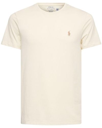 Polo Ralph Lauren T-shirt en coton d'aspect usé à logo - Neutre