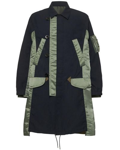 Sacai Cappotto military - Blu