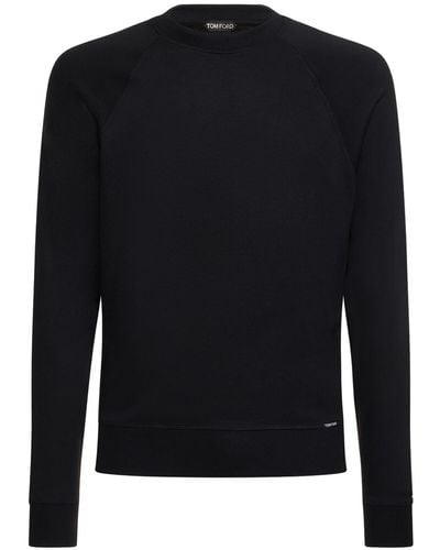 Tom Ford Viscose Blend Crew Sweatshirt - Black