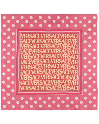 Versace Foulard en sergé de soie la vacanza - Rose